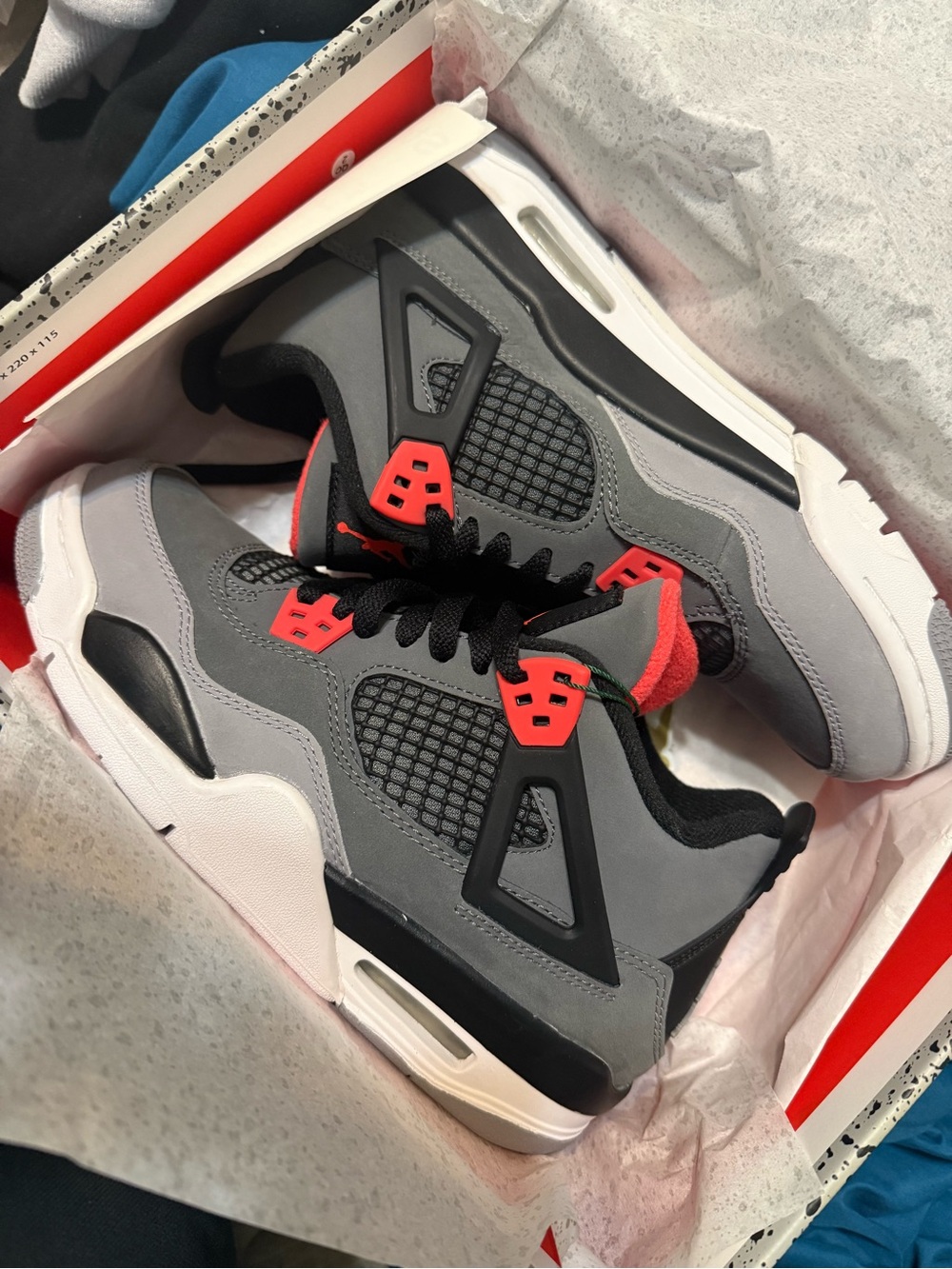 Jordan 4 Infrared Gray and Black Sneakers
